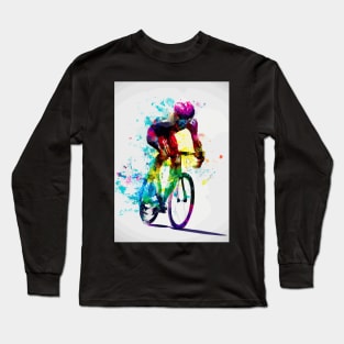 Racing Bike Cyclist Rainbow Long Sleeve T-Shirt